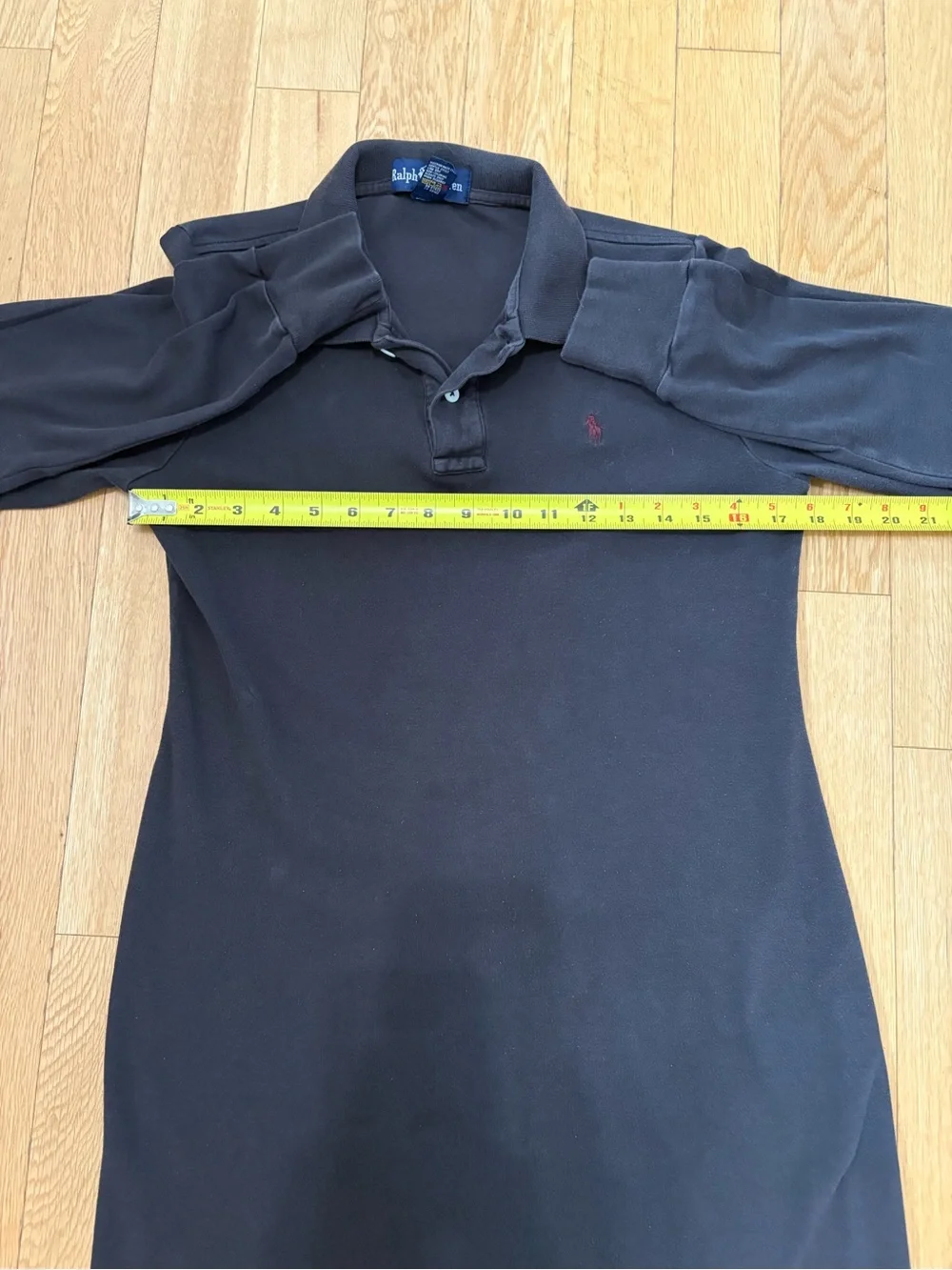 Polo Ralph Lauren Girls Large L Grey Long Sleeve Polo Dress Preppy Sporty Prep